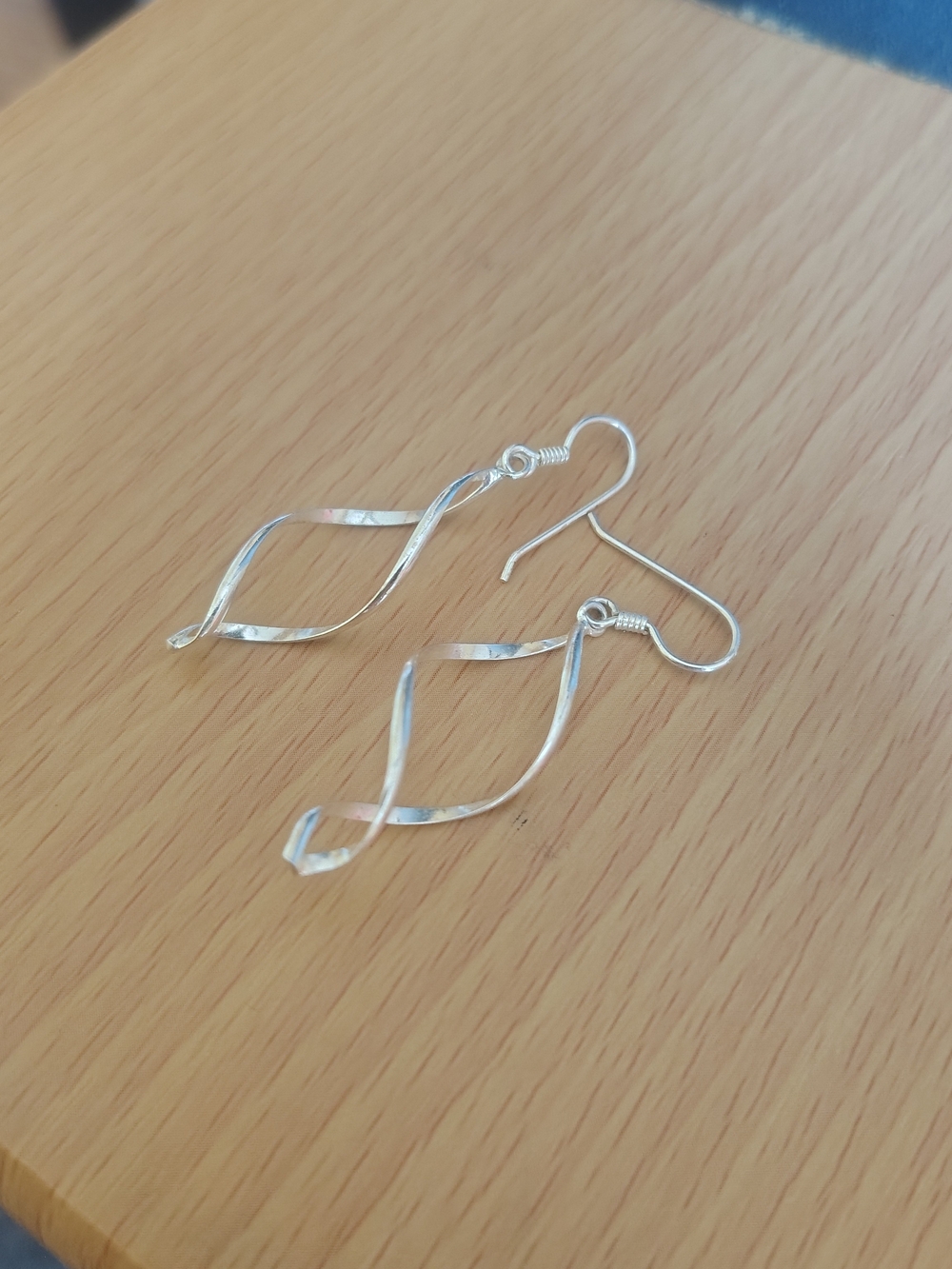 Sterling Silver Twisted Drop Earrings for Women